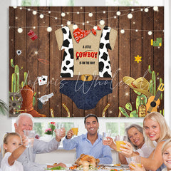 Lofaris A Little Cow Boy Is On The Way Baby Showr Backdrop