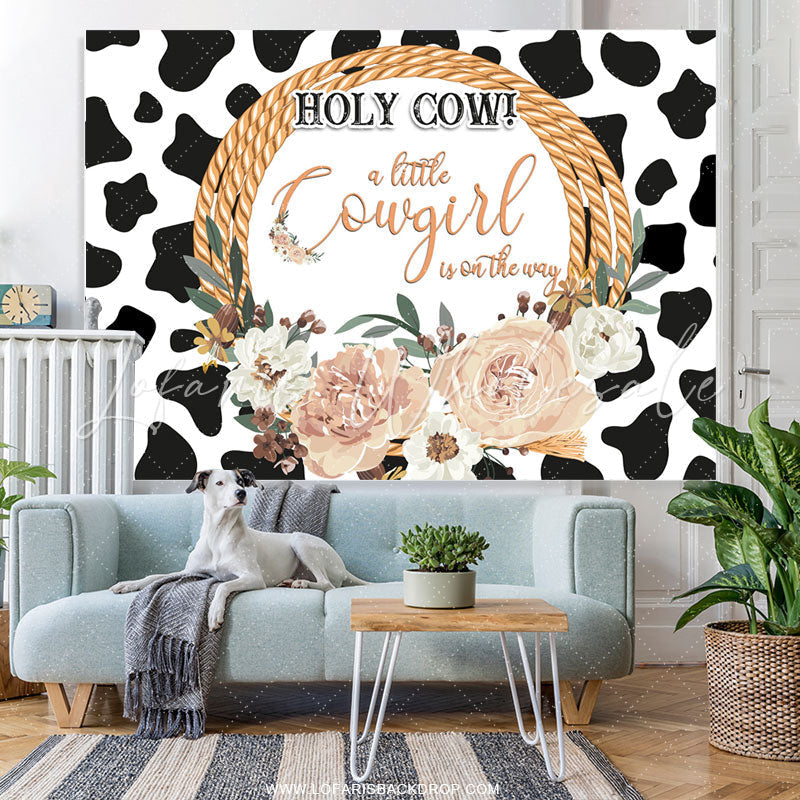 Lofaris A Little Cow Girl Is On The Way Baby Showr Backdrop