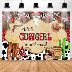 Lofaris A Little Cowgirl Is On The Way Baby Shower Backdrop
