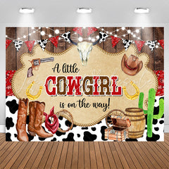 Lofaris A Little Cowgirl Is On The Way Baby Shower Backdrop