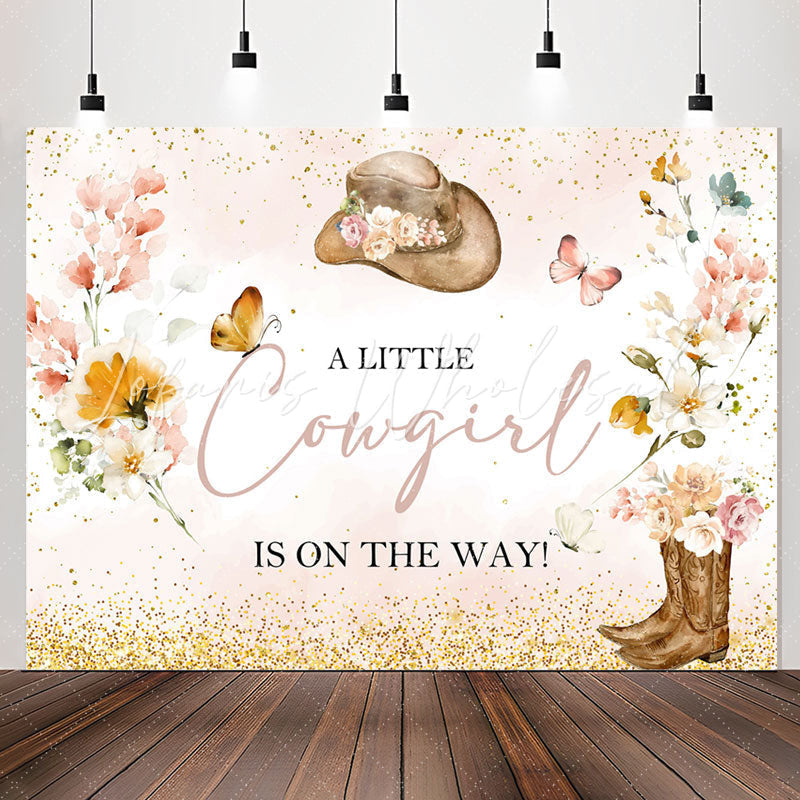 Lofaris A Little Cowgirl On The Way Baby Shower Backdrop