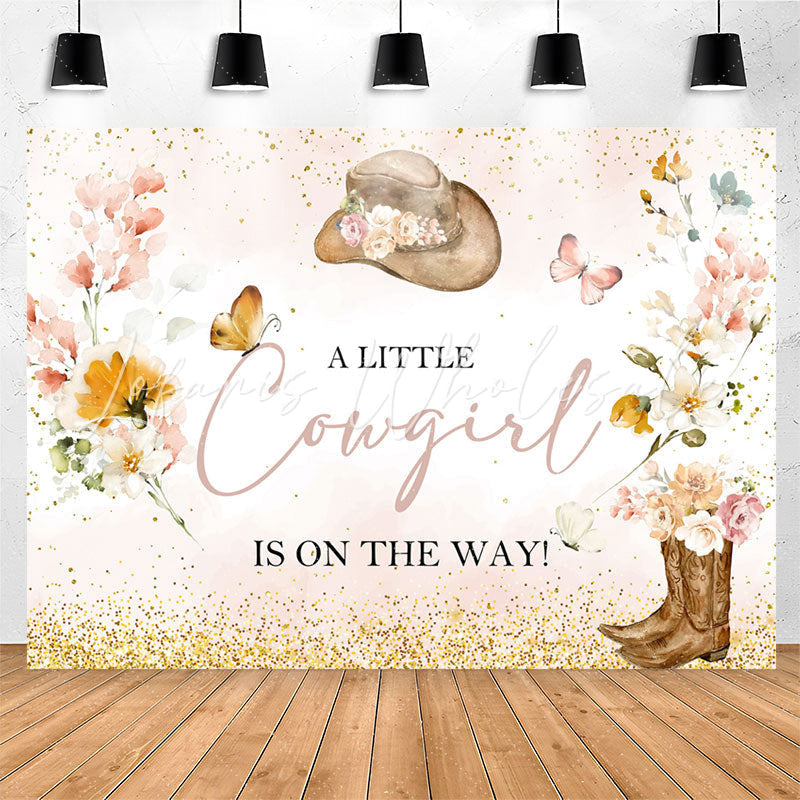 Lofaris A Little Cowgirl On The Way Baby Shower Backdrop