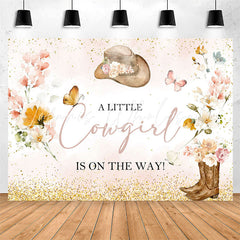 Lofaris A Little Cowgirl On The Way Baby Shower Backdrop