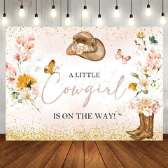 Lofaris A Little Cowgirl On The Way Baby Shower Backdrop