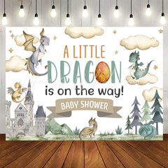 Lofaris A Little Dragon Is On The Way Baby Shower Backdrop