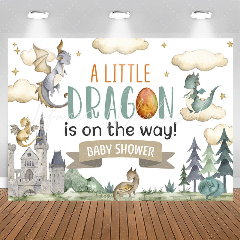 Lofaris A Little Dragon Is On The Way Baby Shower Backdrop