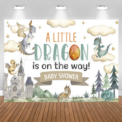 Lofaris A Little Dragon Is On The Way Baby Shower Backdrop