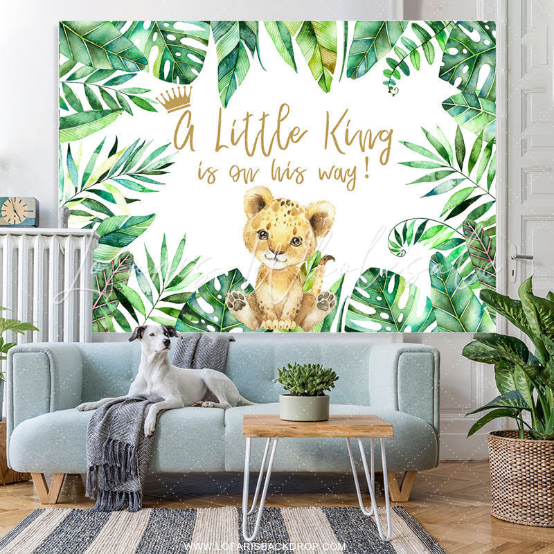 Lofaris A Little King Is On His Way Safari Baby Shower Backdrop