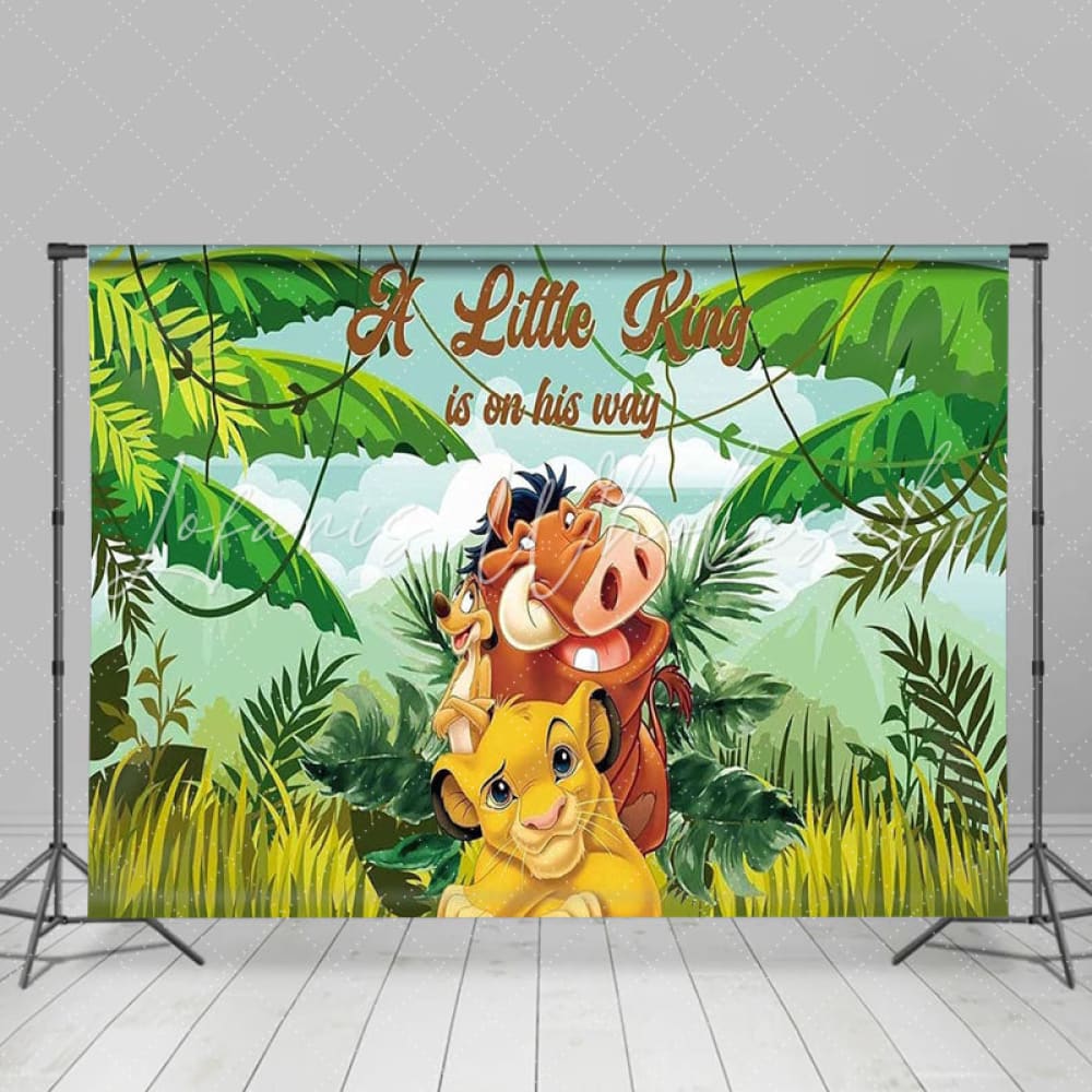 A Little King Is On The Way Safari Backdrop For Baby Shower Party