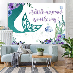 Lofaris A Little Mermaid Is On Thy Way Baby Shower Backdrop