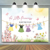 Lofaris A Little Princess Castle Floral Baby Shower Backdrop