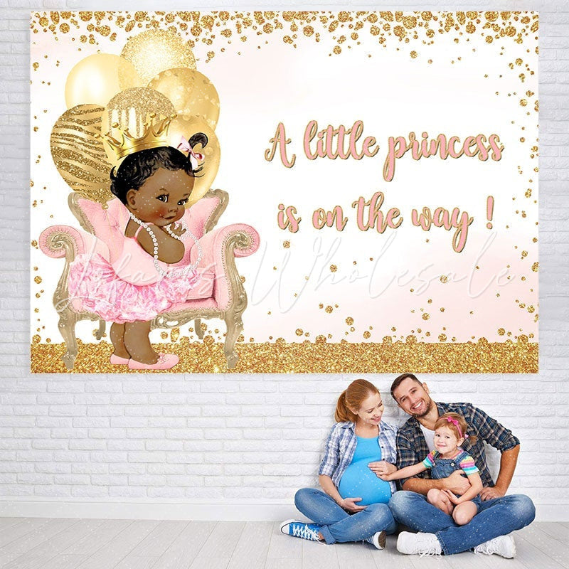 Lofaris A Little Princess Is On the Way Backdrop for Baby Shower