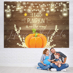 Lofaris A Little Pumpkin Is on The Way Baby Shower Backdrop