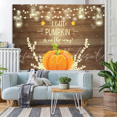 Lofaris A Little Pumpkin Is on The Way Baby Shower Backdrop