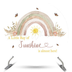 Lofaris A Little Ray Of Sunshine Round Baby Shower Backdrop