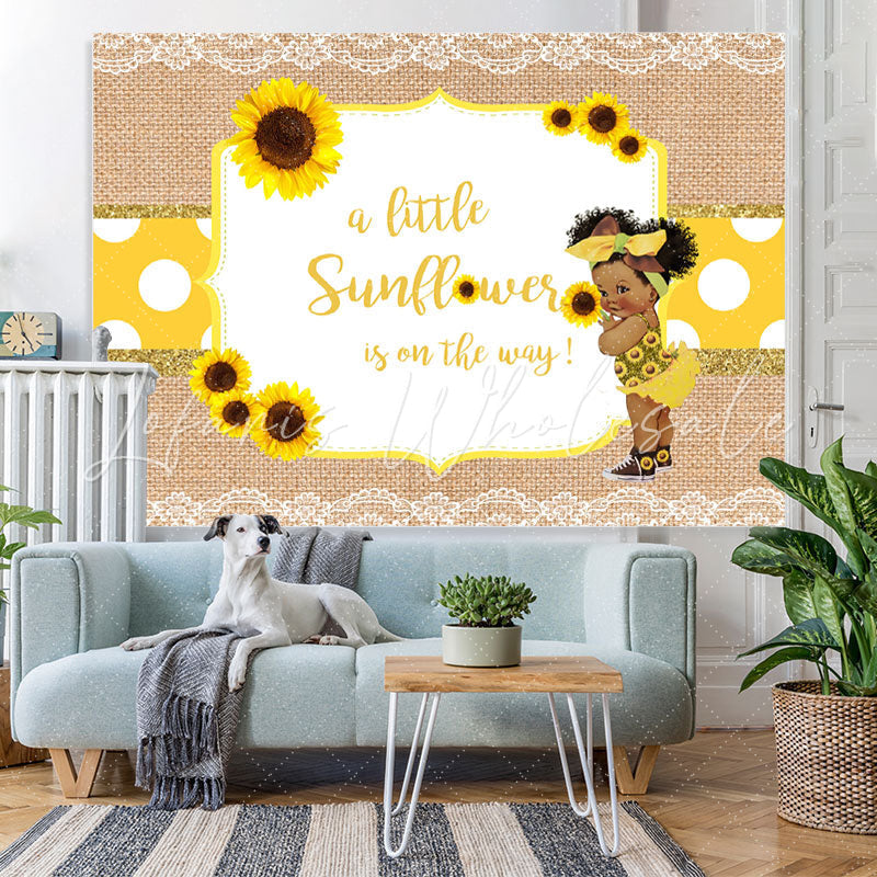 Lofaris A Little Sunflower Backdrop for Girl Baby Shower Party
