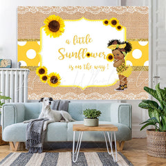 Lofaris A Little Sunflower Backdrop for Girl Baby Shower Party