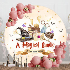 Lofaris A Magical Bundle Bats Round Baby Shower Backdrop