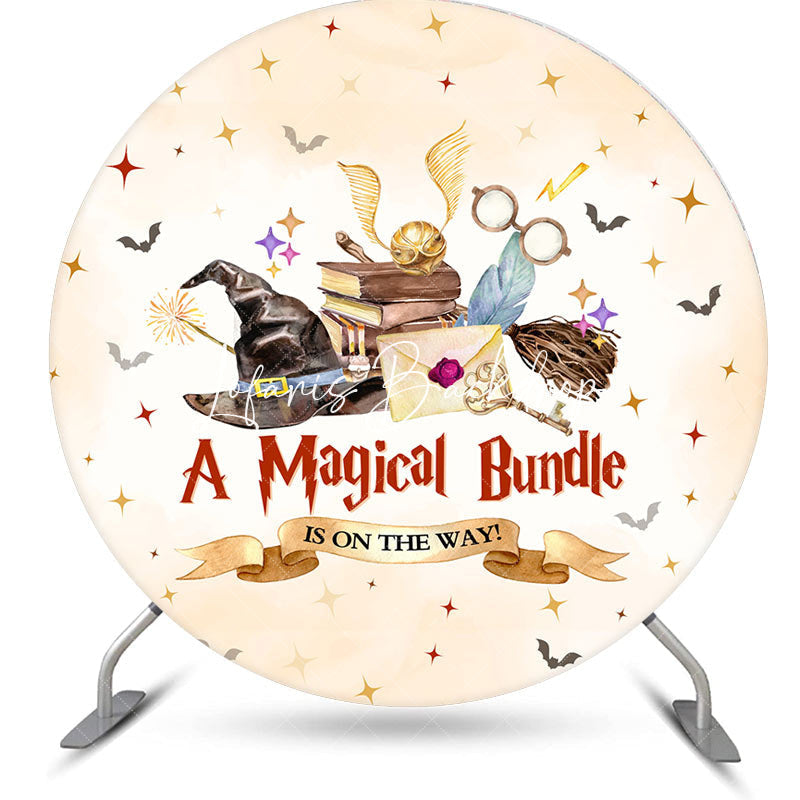 Lofaris A Magical Bundle Bats Round Baby Shower Backdrop