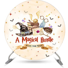 Lofaris A Magical Bundle Bats Round Baby Shower Backdrop