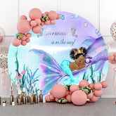 Lofaris A Mermaid Is On The Way Baby Shower Round Backdrop