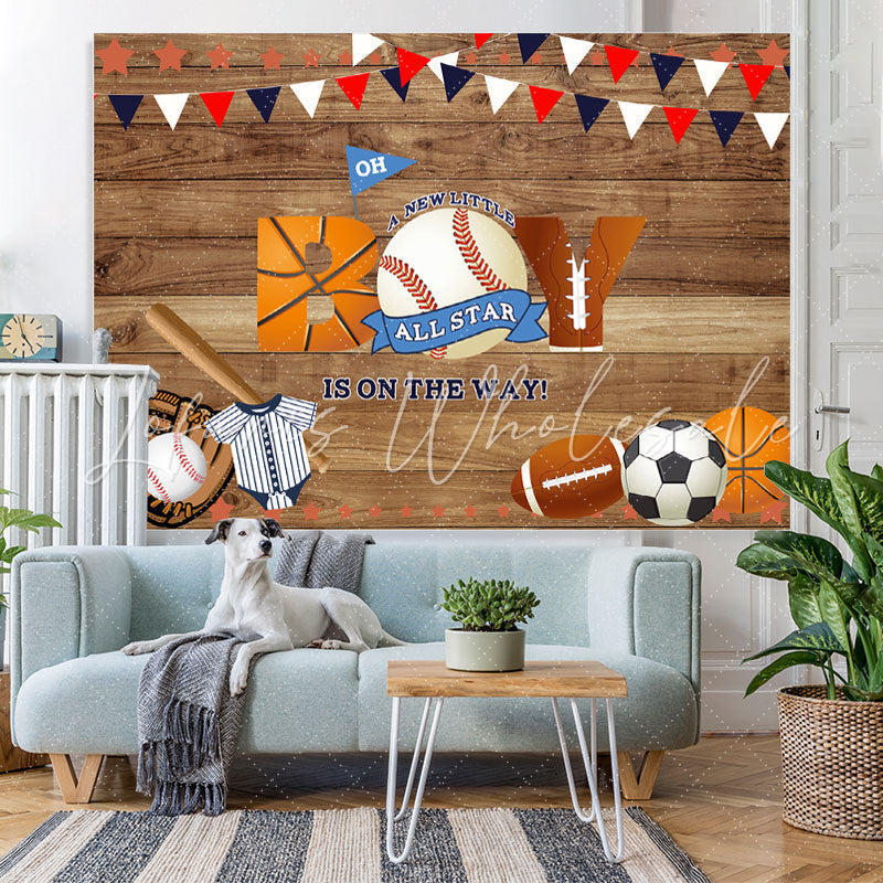 Lofaris A New Little All Star Is On The Way Baby Shower Backdrop