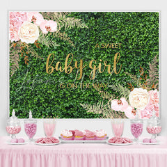 Lofaris A Sweet Girl Is On The Way Floral Baby Shower Backdrop