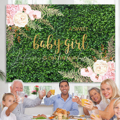 Lofaris A Sweet Girl Is On The Way Floral Baby Shower Backdrop