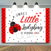 Lofaris A Sweet Little Ladybug Is Turning One Birthday Backdrop