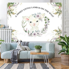Lofaris A Sweet Little Lamb Is On The Way Baby Shower Backdrop