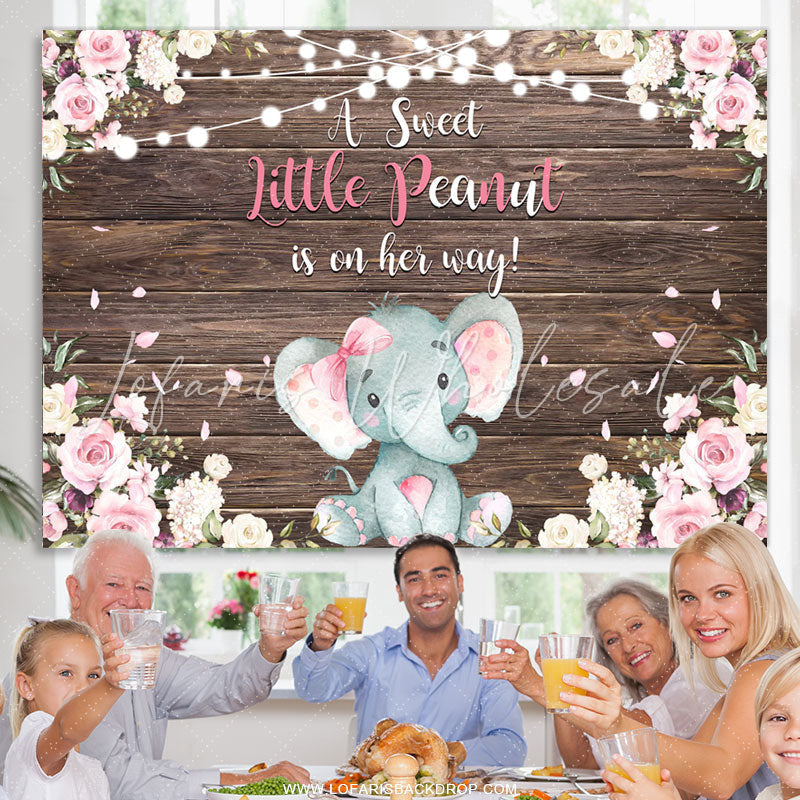 Lofaris A Sweet Little Peanut Is On Her Way Baby Shower Backdrop