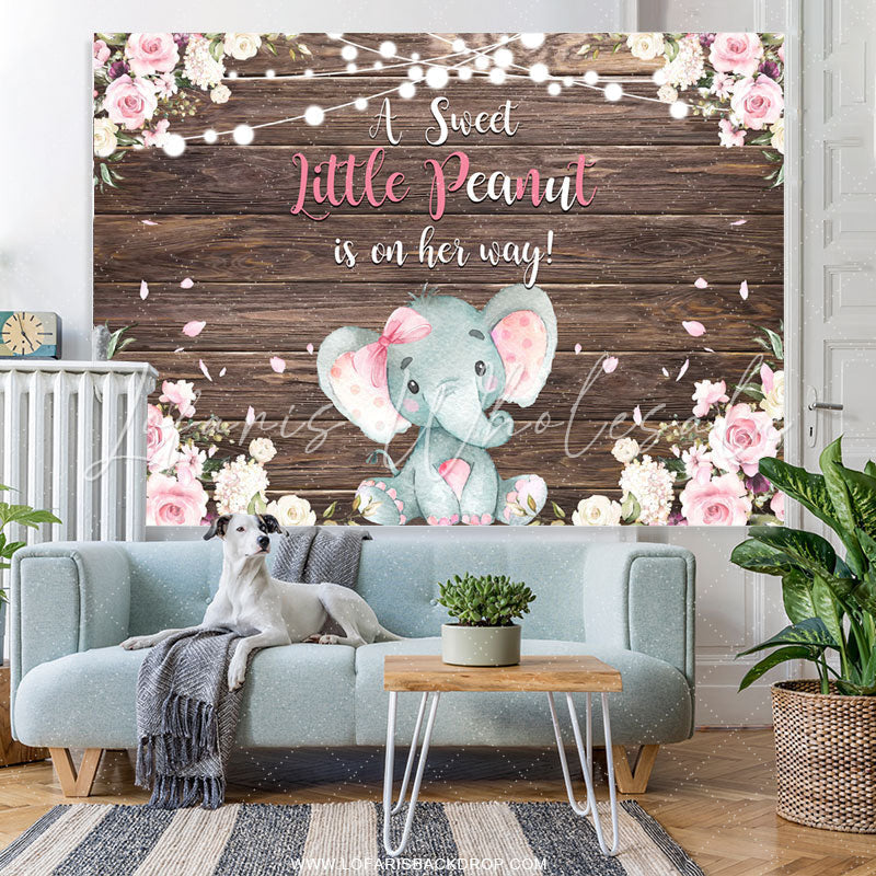 Lofaris A Sweet Little Peanut Is On Her Way Baby Shower Backdrop