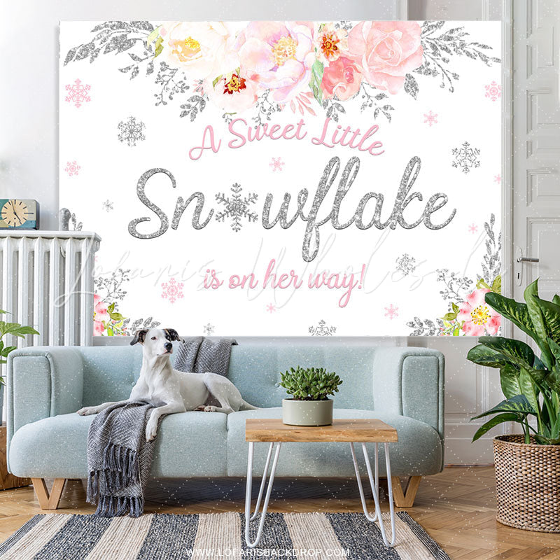 Lofaris A Sweet Snowflake Is On Her Way Baby Shower Backdrop