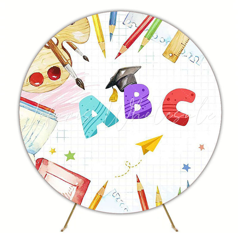 ABC Graduation Colorful Round Backdrop for Graduation
