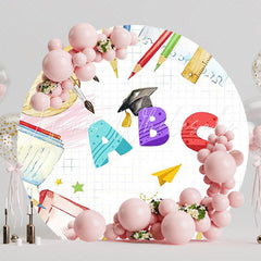 ABC Graduation Colorful Round Backdrop for Graduation