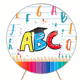 ABC Graduation Colorful Watercolor Round Backdrop