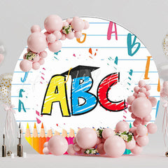 ABC Graduation Colorful Watercolor Round Backdrop