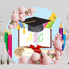 ABC Graduation Straw Round Backdrop for Kids Event