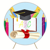 ABC Graduation Straw Round Backdrop for Kids Event
