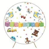 ABC Graduation Toys Round Backdrop for Graduation Party