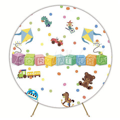 ABC Graduation Toys Round Backdrop for Graduation Party