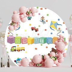 ABC Graduation Toys Round Backdrop for Graduation Party
