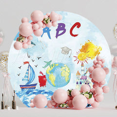 ABC Kids Graduation Fun Round Backdrop for Graduation Event