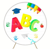 ABC School Learning Round Backdrop For Educational Celebrations