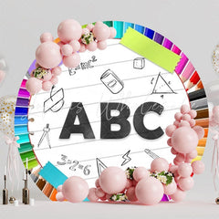 ABC School Learning Round Backdrop For Educational Themes