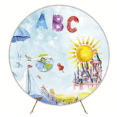 ABC Watercolor Round Backdrop for Children¡¯s Learning Party