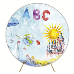 ABC Watercolor Round Backdrop for Children¡¯s Learning Party