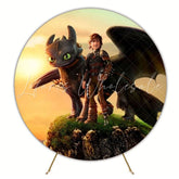 Action-Packed How To Train Your Dragon Round Backdrop For Party