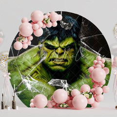 Action-Packed Hulk Marvel Super Heroes Round Backdrop For Kids Party
