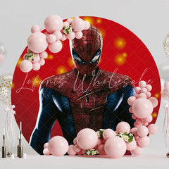Action-Packed Spider Man Super Heroes Round Backdrop For Kids